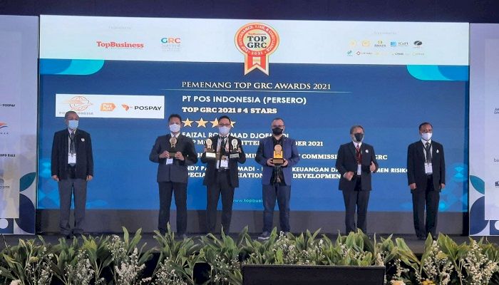 Sukses Bertransformasi, Pos Indonesia Raih Empat Penghargaan TOP GRC Awards 2021